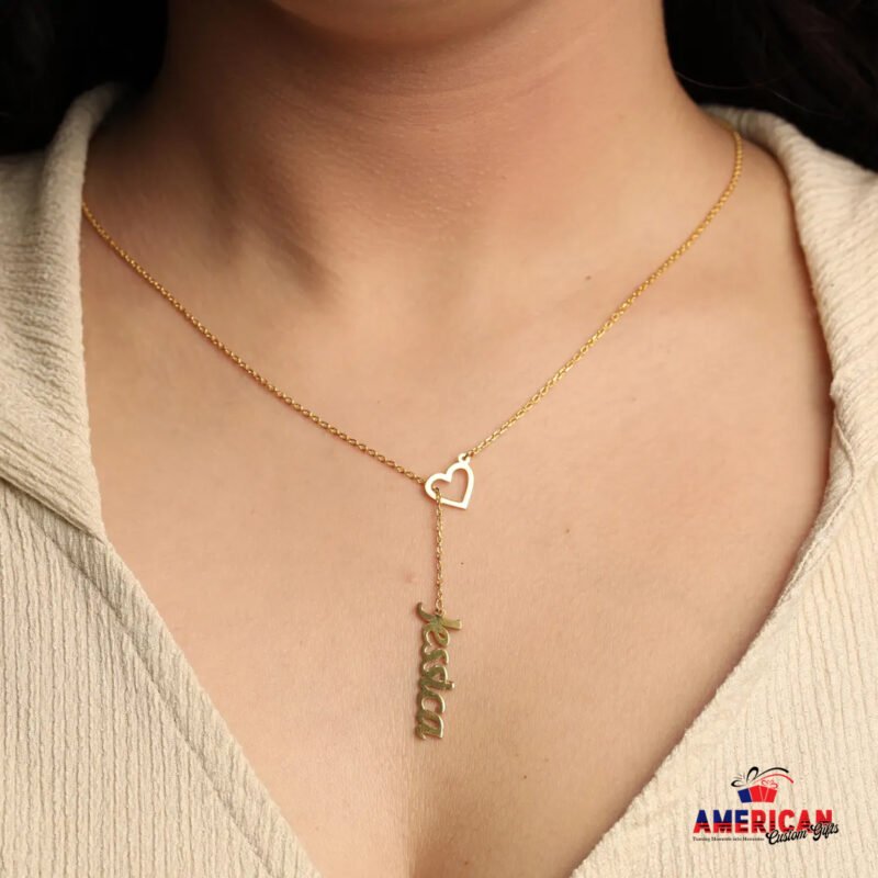 Personalized Heart Y Necklace