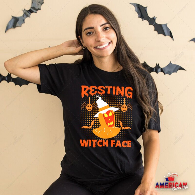 resting witch face Halloween T-Shirt Black