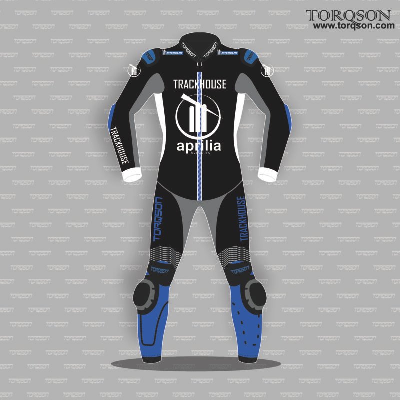 Aprilia Trackhouse MotoGP Style Motorcycle Leather Suit