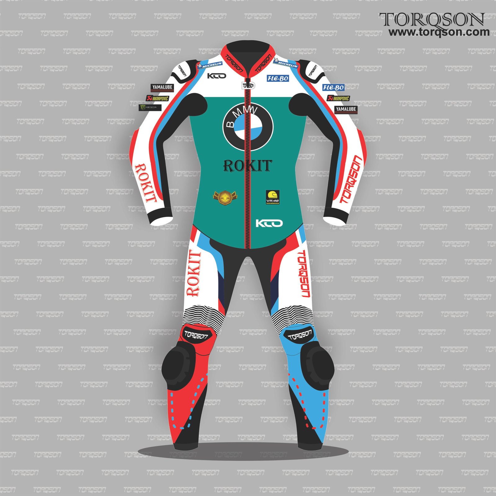 Men's BMW MotoGP Motorbike Racing Leather Biker Suit
