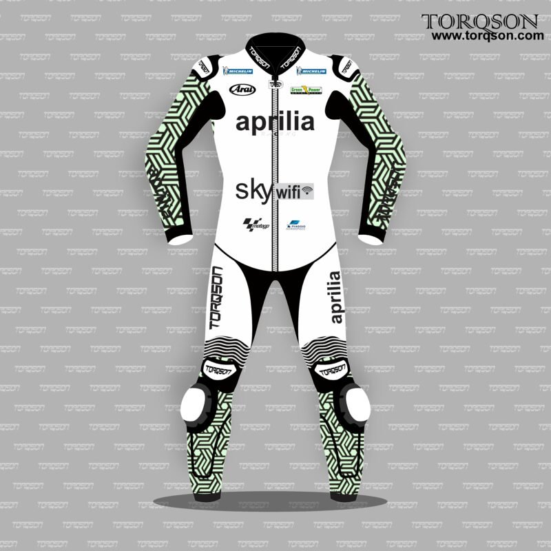 Aprilia MotoGP Style Motorcycle Leather Suit