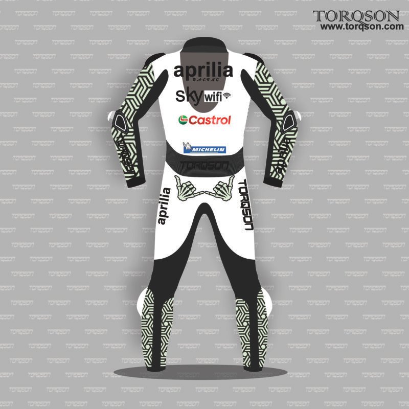 Aprilia Trackhouse MotoGP Style Motorcycle Leather Suit
